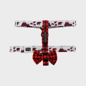 big-and-little-dogs-harnais-de-sangle-pour-chien-carreaux.jpgv1631135770 HARNAIS POUR CHIEN STRAP AVEC NOEUD PAPILLON - TARTAN ET MONTAGNE ⛰️🐻