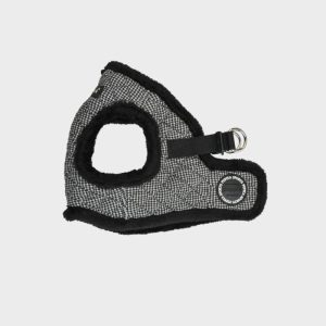 puppia-harnais-pour-chien-veste-hiver-fourrure-gaspar-noir.jpgv1728119955 HARNAIS VESTE POUR CHIEN (ET CHAT) FOURRURE - PIED DE POULE N&B MATELASSÉ "GASPAR"