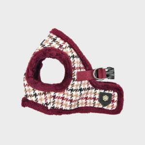 puppia-harnais-pour-chien-veste-hiver-fourrure-kent-wine-bordeaux.jpgv1728125382 HARNAIS VESTE POUR CHIEN (ET CHAT) FOURRURE - LAINAGE PIED DE POULE BORDEAUX "KENT"